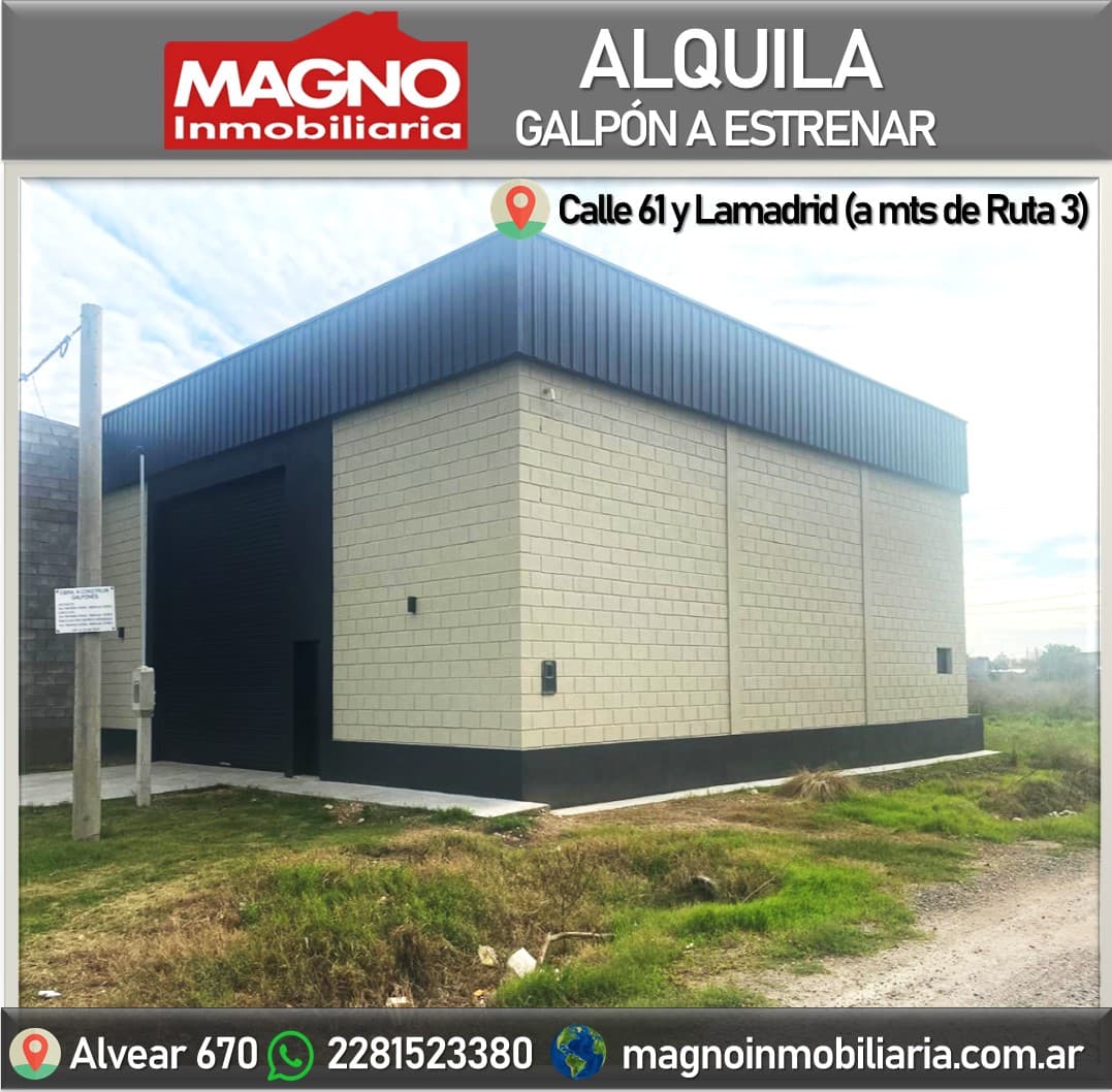 Galpón en Alquiler a estrenar.