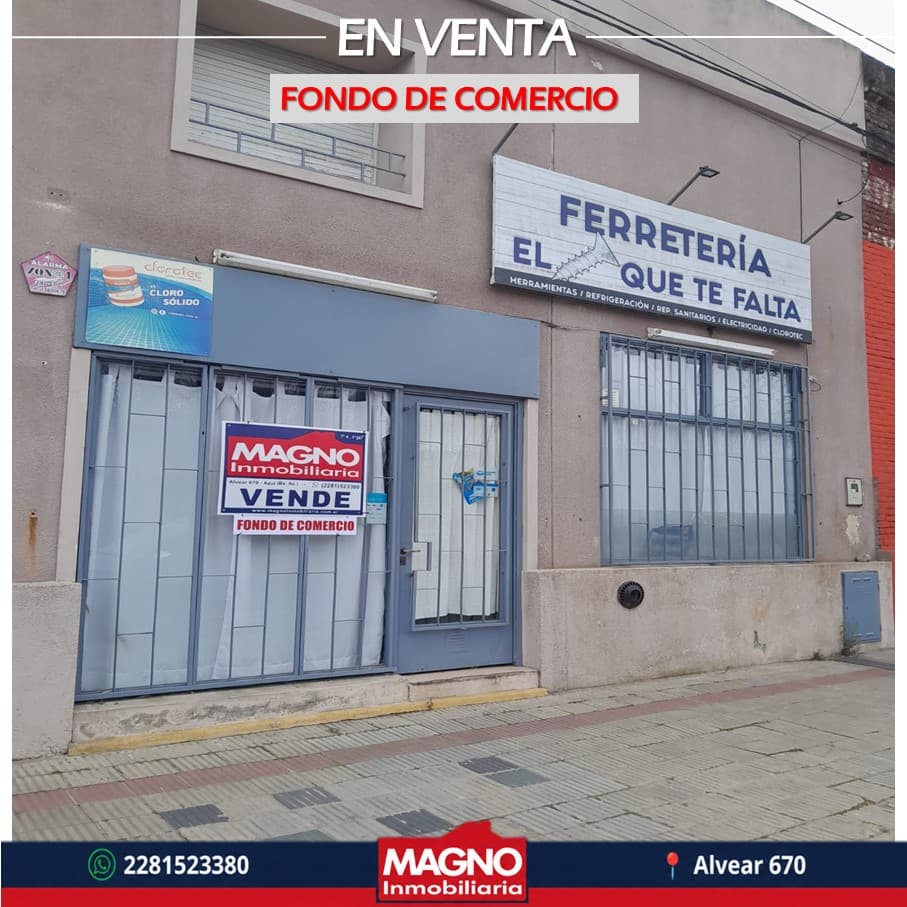 FONDO DE COMERCIO EN VENTA: RUBRO: Ferretería
